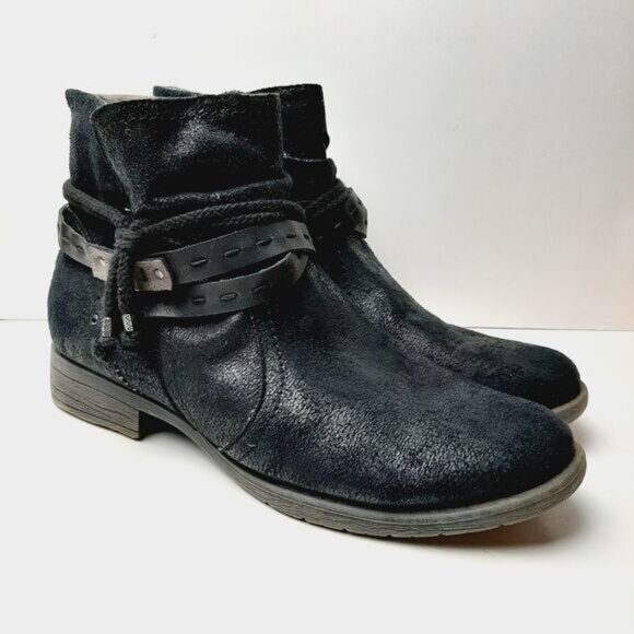 JANA | Germany Chunky Low Heel Shimmer Booties w/ Strap Detail Sz 9.5 US/ Eur 41 - Picture 2 of 15